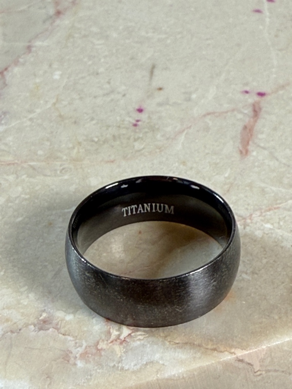 Titanium Men's Dome Ring in Gunmetal Black